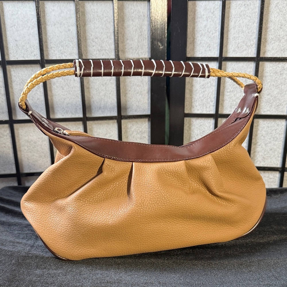 Vintage Bertotti Leather Bag, Tan / Brown, Hobo Style, New Condition